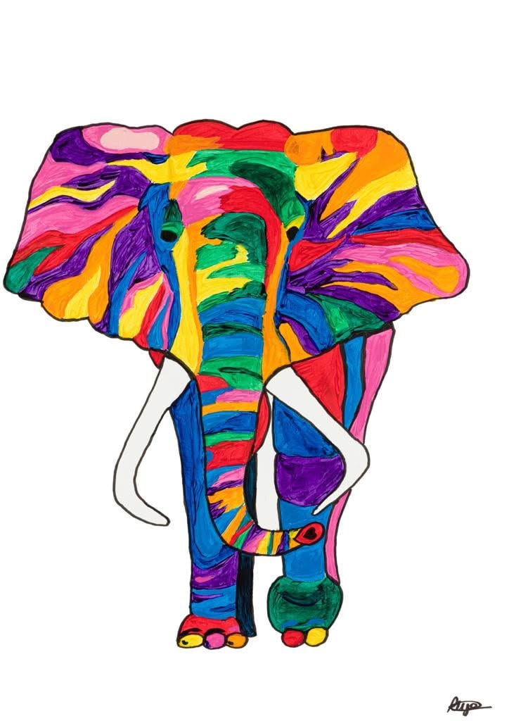 Elephant Acrylic Giclée Print