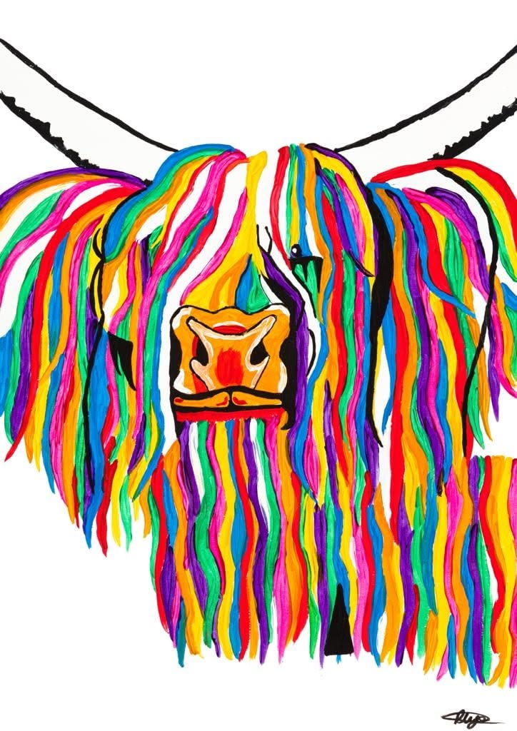 Highland Cow Acrylic Giclée Print