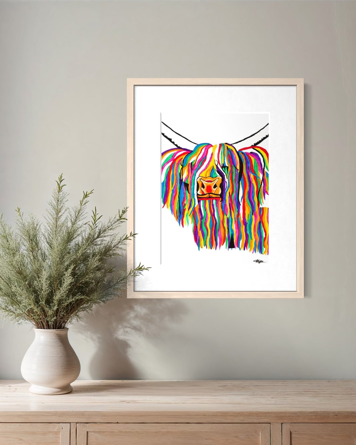 Highland Cow Acrylic Giclée Print