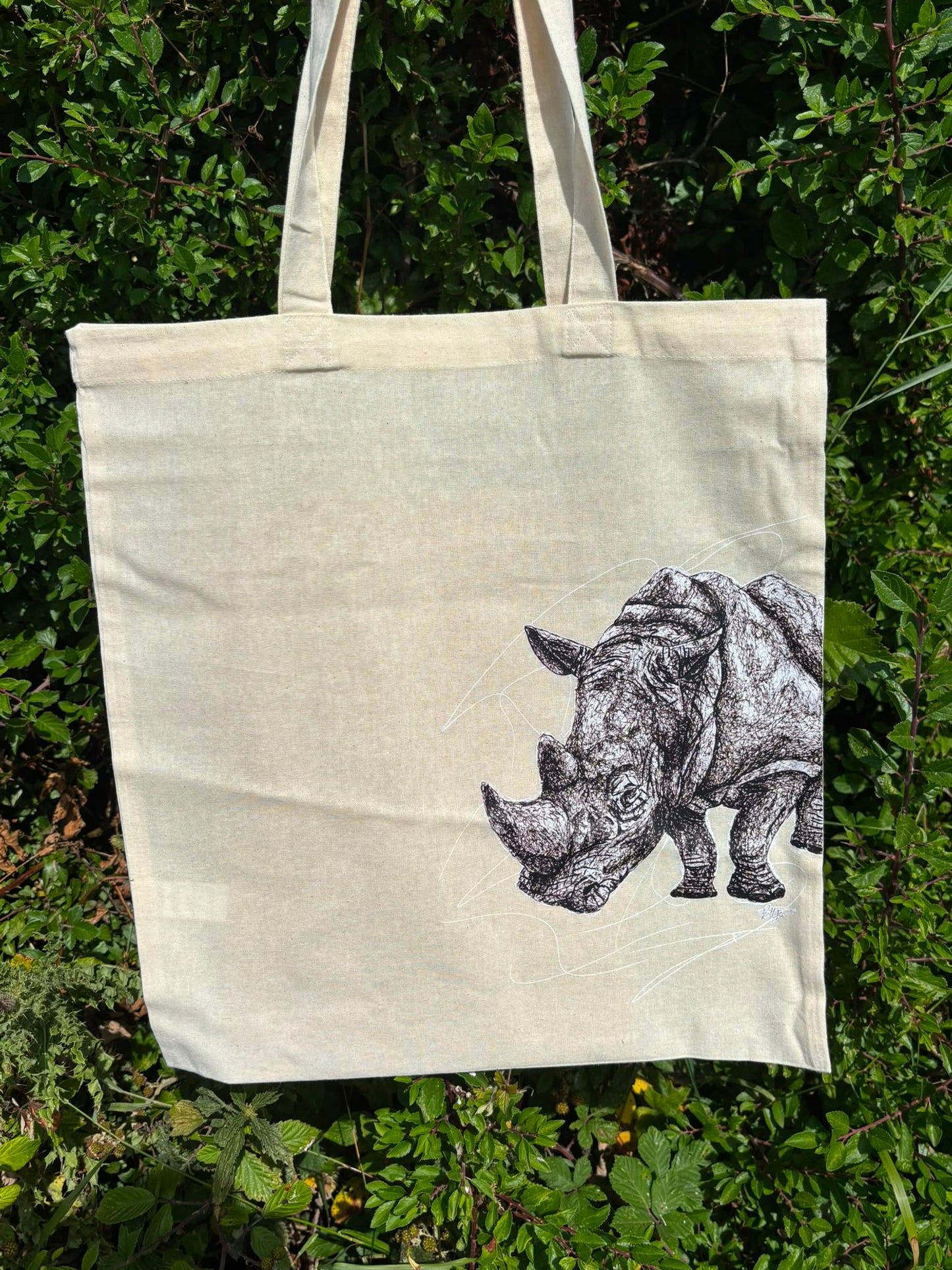 White Rhino Tote Bag