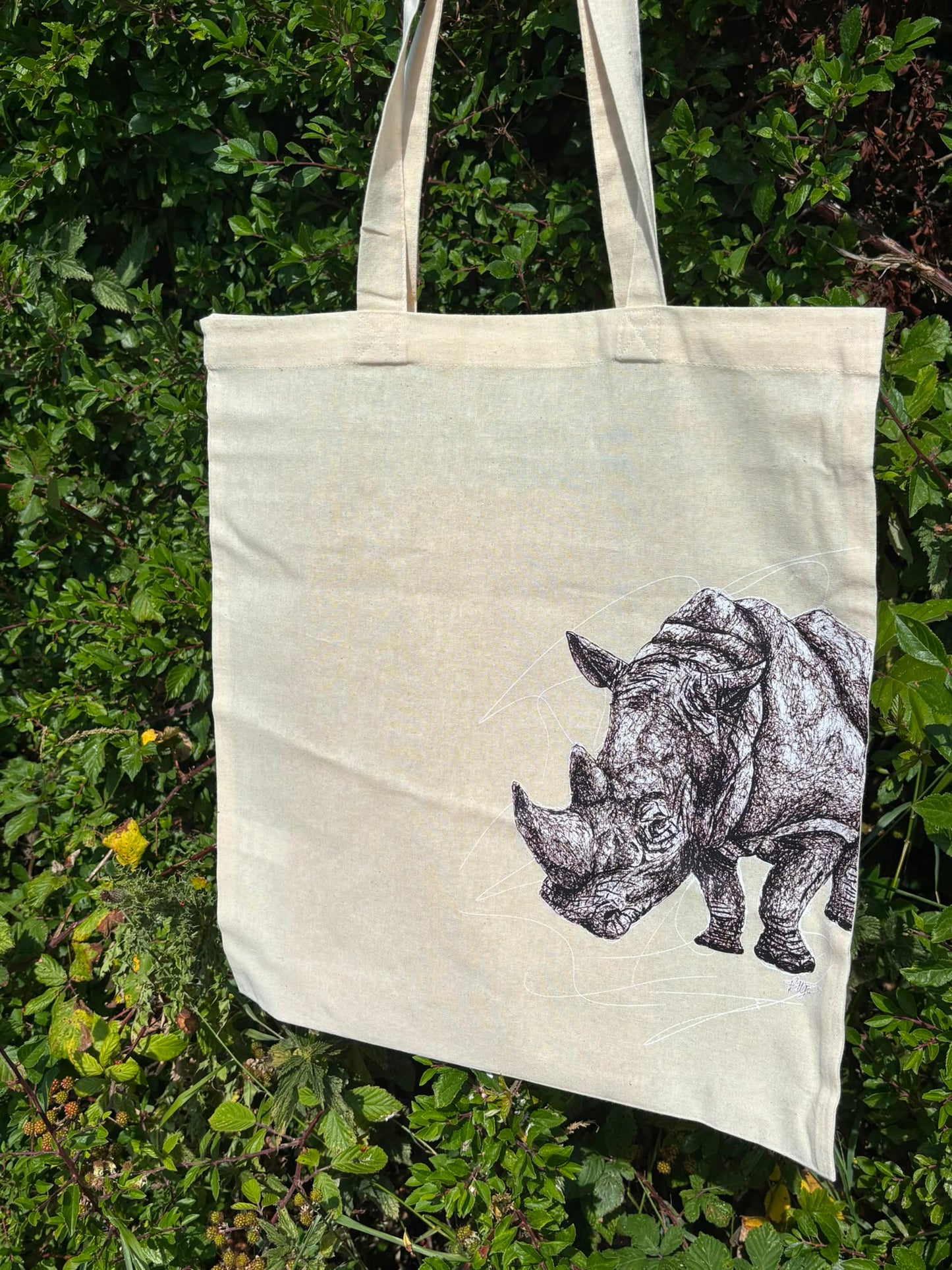 White Rhino Tote Bag