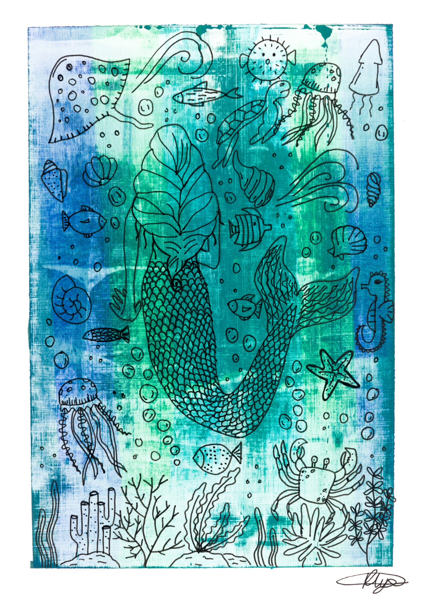 Under The Sea Acrylic Scrap Giclée Print