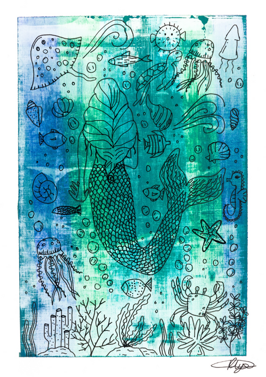 Under The Sea Acrylic Scrap Giclée Print